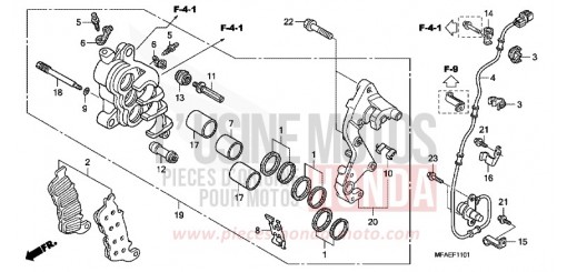MACHOIRE DE FREIN AVANT D. (CBF1000A/T/S) CBF1000AA de 2010